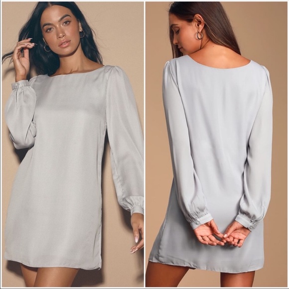 Lulus Dresses & Skirts - Sold///Lulus Grey Long Sleeve Dress Women’s